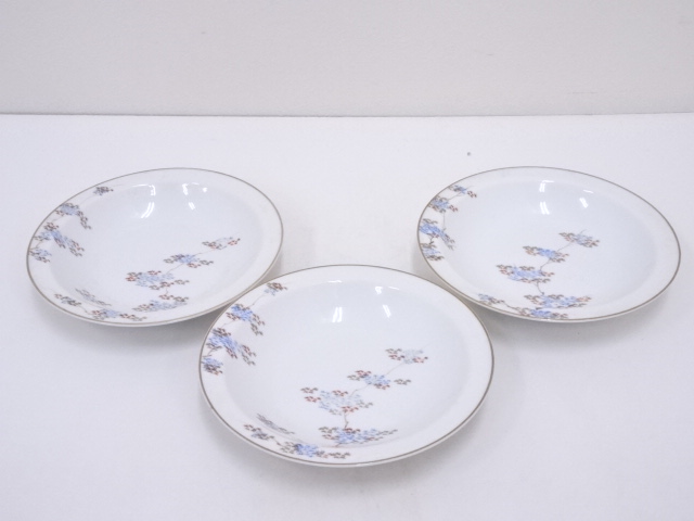 VINTAGE JAPANESE PORCELAIN ARITA WARE OLD FUKAGAWA DISH SET OF 3 